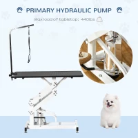 PawHut Pet Grooming Table, Height Adjustable Dog Grooming Table with Arm, Noose and Non-Slip Grooming Table, Black(m-6)