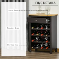 HOMCOM Wine Bar Cabinet, Modern Buffet Cabinet with 16-Bottle Wine Holder and Drawer, Kitchen Storage Cabinet for Living Room, Home Bar, Dark Brown(m-5)