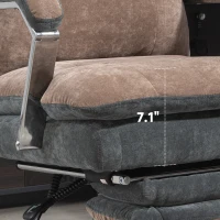 HOMCOM Home Office Chair, Big and Tall Fabric Computer Desk Chair, Swivel Task Chair with Adjustable Height, Coffee(m-8)