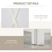 HOMCOM 3-panel Wall Partition Farmhouse Room Separator with Foldable Design Wooden Frame 5.6FT, White(m-6)