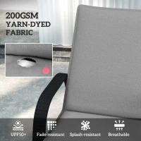Outsunny Foldable Chaise Lounge Cushion Set of 2, Outdoor Lounge Chair Cushion Set, UPF50+ 200gsm Fabric, 76" x 23", Gray(m-4)