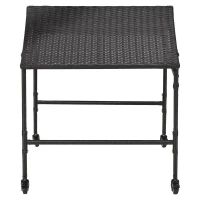 PawHut Outdoor Dog Shelter with Wheels, Portable Wicker Animal Shelter for Small and Medium Sized Dogs, Dark Brown(m-9)