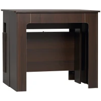 HOMCOM Extendable Dining Table, Expandable Kitchen Table for Small Spaces, Seats up to 6 People, Dark Brown(m-11)