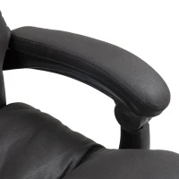 Vinsetto Microfibre Massage Office Chair, Heated Reclining Chair with Footrest, Double-tier Padding, Swivel Wheels, Black(m-8)