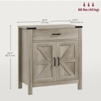 HOMCOM Kitchen Sideboard Cabinet Small Countertop Storage w/ Drawer & Shelf for Kitchen Living Room Entryway White(m-3)