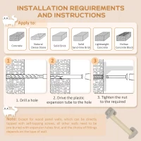 PawHut 4 Piece Cat Wall Shelves with Scratching Post, Ladder, Condo, Jumping Platforms, Light Grey(m-7)