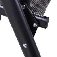 Outsunny Set of 2 Outdoor Folding Chairs, Stackable Patio Dining Chairs with Armrests, Metal Frame, Gray(m-9)