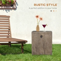 HOMCOM Concrete End Table Rustic Side Table with Wood Grain Finish for Indoors and Outdoors Gray(m-4)
