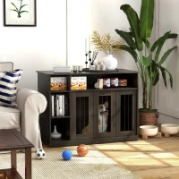 PawHut 47" Dog Crate Furniture with Storage, for Large Medium Dogs, Brown(m-10)