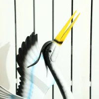 Outsunny Flying Crane Garden Statue, 42.5" Standing Lawn Ornament, Steel Garden Decor Bird Statue with Stakes for Lawn Patio Backyard Decoration, Mixed Colour(m-7)