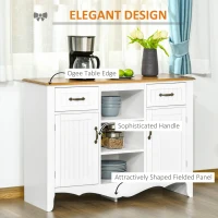 HOMCOM 42" Sideboard Buffet Cabinet, Accent Kitchen Cabinet with Storage Drawers and Adjustable Shelves for Living Room, White(m-5)