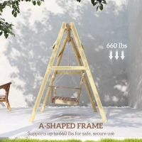 Outsunny 660 lbs Porch Swing Frame, A-Frame Hanging Chair Stand Only for DIY Painting, Swing Chair Stand for Backyard, Patio(m-4)
