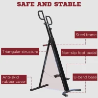 Soozier Folding Vertical Climber Exercise Machine, Height Adjustable Climbing Machine, Stair Stepper with LCD Monitor and Transport Wheels for Full Body Workout(m-7)