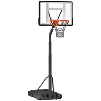 Soozier Portable Basketball Hoop System Stand with Backboard, Wheels, Height Adjustable 8FT-10FT for Outdoor Use, Black(m-1)