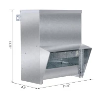 PawHut Automatic Chicken Feeder, No-Waste Poultry Feeder with Protective Lid for up to 4 Chickens, Holds 13 L of Feed(m-3)
