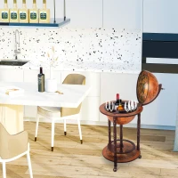 HOMCOM Rolling 18" Globe Bar, Liquor Cabinet with Bottle Shelf Holder Wine Host Trolley with Wheels(m-8)