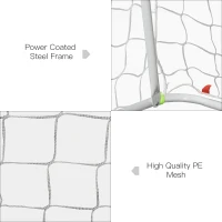 Soozier 6ft x 4ft Soccer Goal Net with Metal Frame, PE Mesh, Ground Stakes, Easy Assembly, Yellow(m-5)