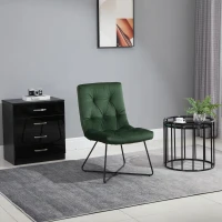 HOMCOM Modern Comfort Style Leisure Accent Chair with X-Shaped Metal Base and Straight Back for Living Room, Dining Room, Office, Green(m-8)