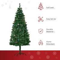 HOMCOM 6ft Green Christmas Tree Artificial Xmas Holidays Party with Decoration Ornament(m-5)