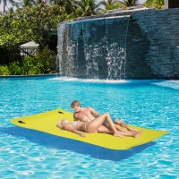 Soozier 10' x 5' Lily Pad Floating Mat for Water Recreation and Relaxing, Tear-Resistant XPE Foam Water Floating Mat for Lake, River, Beach, Pool, Yellow(m-8)