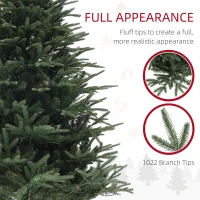 HOMCOM 6ft Prelit Artificial Christmas Tree with 1022 Tips, Warm White LED Lights, Steel Base, Hinged Xmas Tree, Auto Open(m-6)