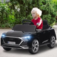Qaba 12V Battery Powered Kids Electric Car, Audi Q8 etron Sportback Licensed Ride on Car w/ Remote Control, Black(m-8)