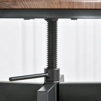 HOMCOM 3 Piece Industrial Adjustable Bar Table Set, Bar Height Bistro Table and Swivel Pub Stools for Small Space(m-8)