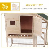 PawHut 55" L 2-Tier Wooden Rabbit Hutch Bunny Cage(m-6)