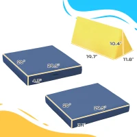 Qaba 6 Pieces Foam Climbing Blocks for Toddlers with Washable Cover, Climb and Crawl, Blue(m-3)