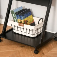 HOMCOM Movable Computer Desk with 4 Moving Wheels Sliding Keyboard Tray Home Office Workstation Black(m-9)