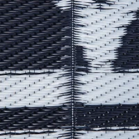 Outsunny Reversible Outdoor Rug, 9' x 12' Waterproof Plastic Straw Floor Mat, Portable RV Camping Carpet, Large Floor Mat for Backyard, Deck, Picnic, Beach, Blue & White(m-9)