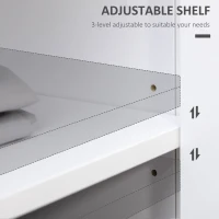 HOMCOM Sideboard, Modern Kitchen Storage Cabinet with Drawers and Adjustable Shelf, for Living Room and Entryway, White(m-5)