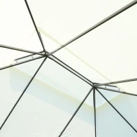 Outsunny 13' x 10' Outdoor Patio Gazebo Canopy with 2-Tier Polyester Roof, Vented Mesh Sidewall & Strong Aluminum Frame, Cream White(m-9)