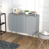 HOMCOM Modern Storage Cabinet Sideboard Buffet Cabinet with Gold Legs for Living Room Dining Room Hallway Grey