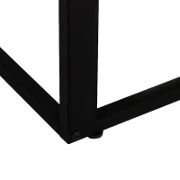 HOMCOM C-Shaped End Table, Laptop Table with Metal Frame, Sofa Side Table for Living room, Bedroom, Walnut(m-9)