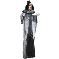 HOMCOM Classic Black and White Striped Clown Outdoor Halloween Decoration(m-1)