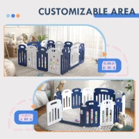 Qaba Foldable Baby Playpen, 57" x 57" Baby Play Yard, Kids Activity Center with Anti-Slip Base, 14 Panels(m-4)