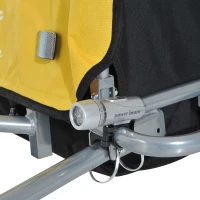 Aosom Elite 360 Swivel Bike Trailer for Kids Double Child Two-Wheel Bicycle Cargo Trailer With 2 Security Harnesses, Yellow(m-9)