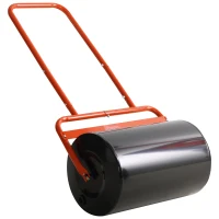 Outsunny Heavy Duty Lawn Roller, 20" Push/Tow Behind Sod Roller, Grass Flattener Filled with 11gal Water/136lbs Sand, Red(m-2)