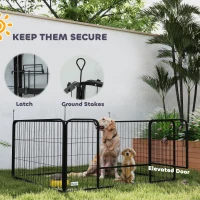 PawHut 4 Panel Dog Whelping Box with 600D Windproof Oxford Fabric Cloth, Washable Pee Pad, for M L Dogs, 48" x 48" x 23.6"(m-10)