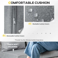 Outsunny 5 Pieces Wicker Patio Furniture Set with 4" Thick Cushions, Outdoor PE Rattan Garden Conversation Sectional Sofa Set with Glass Top Two-tier Coffee Table, Grey(m-5)