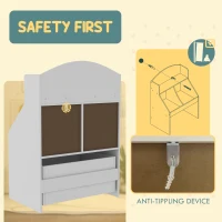 Qaba 3 Tier Kids Bookcase with Drawer, 2 Storage Compartment, for Nursery, Playroom, Bedroom, Classroom, White(m-6)