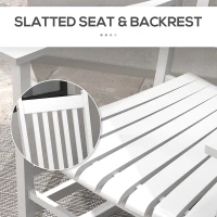 Outsunny Outdoor Rocking Chair Set of 2 with Side Table, Patio Wooden Rocking Chair with Smooth Armrests, High Back for Garden, Balcony, Porch, Supports Up to 352 lbs. , White(m-6)