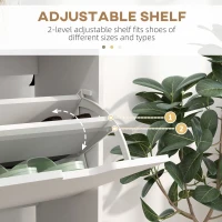 HOMCOM Shoe Storage Cabinet with 4 Flip Drawers and Adjustable Shelf, Shoe Cabinet for 8-16 Pairs of Shoes, White(m-5)