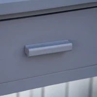 Outsunny Potting Bench Table, Garden Work Bench, Outdoor Wooden Workstation with Tiers of Shelves and Drawer for Patio, Courtyards, Balcony, Grey(m-9)