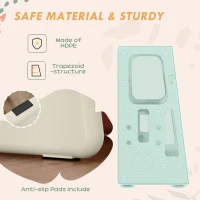 Qaba Kids Step Stool Adjustable Standing Platform Cream White(m-5)