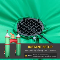 Outsunny 11.5ft Christmas Inflatables Outdoor Decorations Archway with 2 Nutcracker Soldiers Rocking Horse, Blow-Up LED Yard Christmas Decor for Lawn Garden Party(m-6)