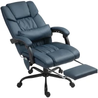 Vinsetto Massage Office Chair with 6 Vibrating Points, High Back Reclining Office Chair with Footrest and Remote, Blue(m-1)