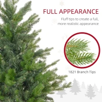 HOMCOM 6 Ft Artificial Christmas Tree with Foldable Metal Stand, Easy Assembly, Hinged Xmas Tree for Home Office Holiday(m-5)