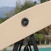 Outsunny 2 Seater Covered Outdoor Swing Chair Hammock Bench with Cushion Tilt Canopy Beige(m-10)